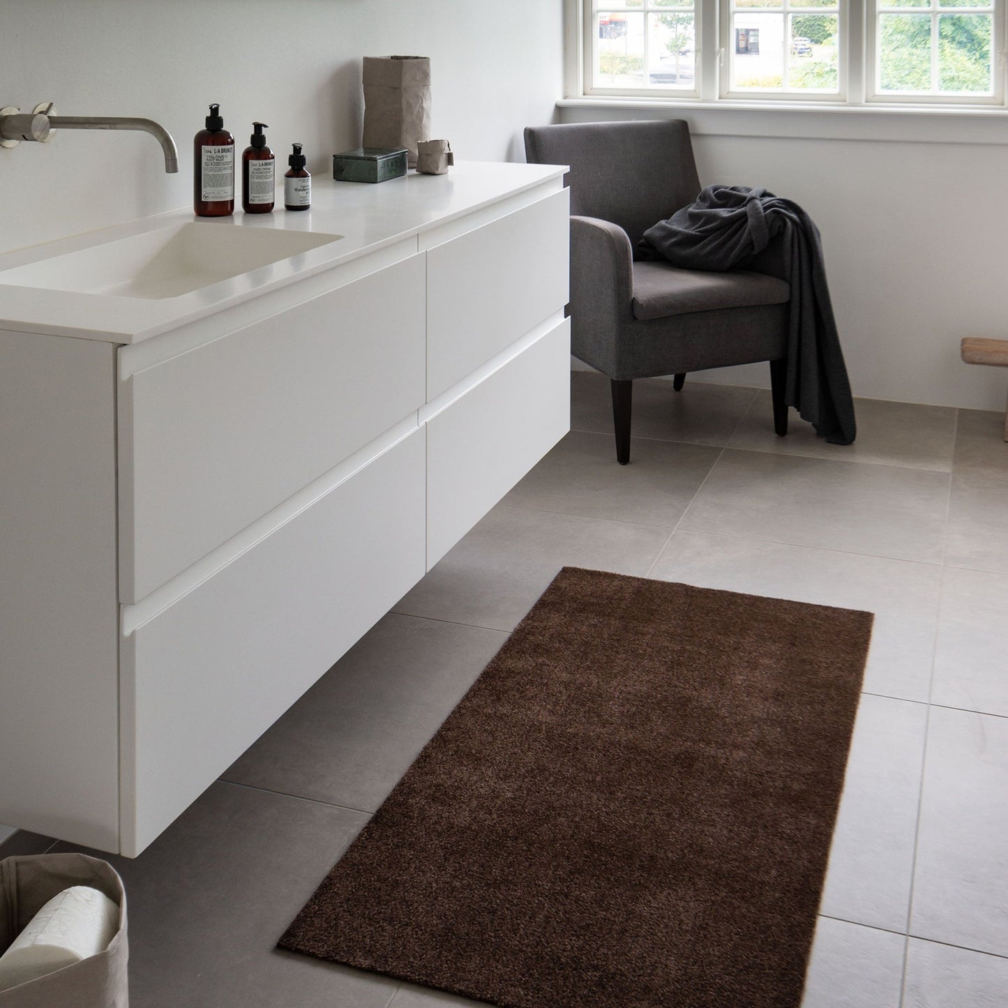 TÆPPE/MÅTTE 67 x 200 cm - UNI COLOR brun
