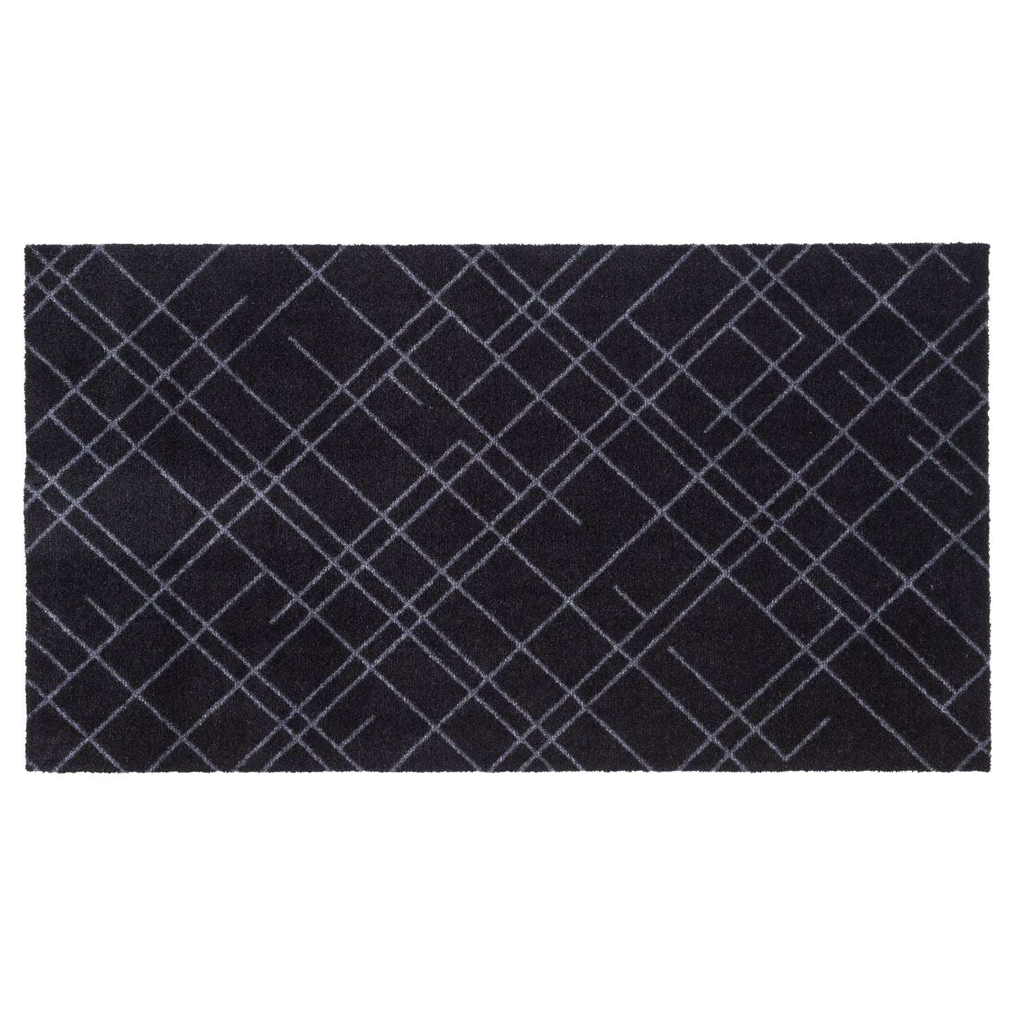 GULVMÅTTE 67 x 120 CM - LINES SORT/GRÅ