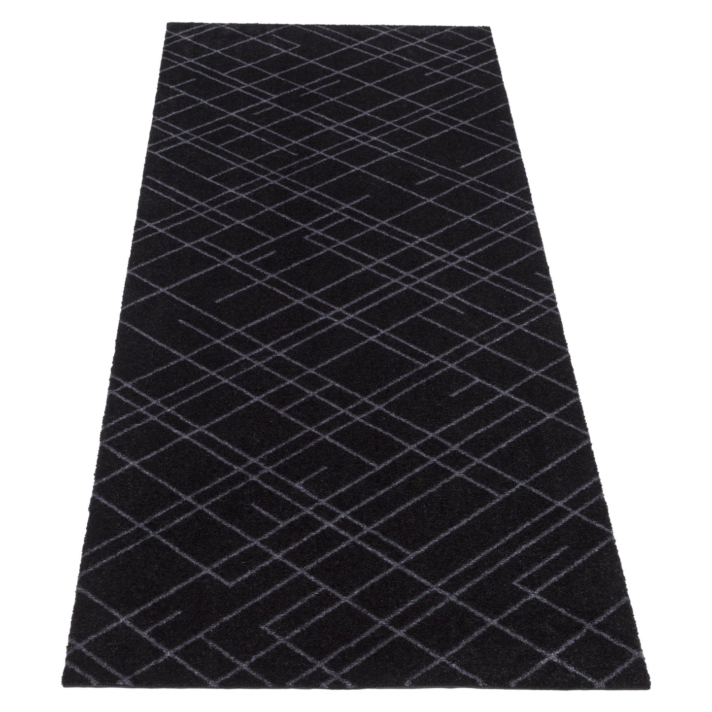 GULVMÅTTE 67 x 200 CM LINES/BLACK GREY