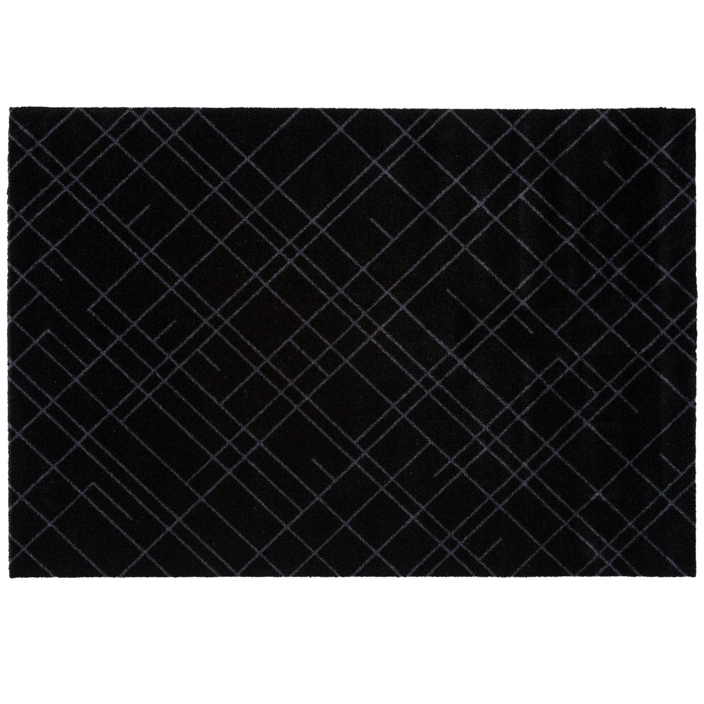 GULVMÅTTE 90 X 130 CM - LINES SORT/GRÅ