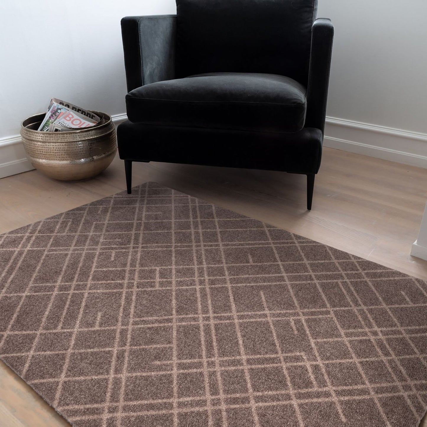 GULVMÅTTE 90 X 130 CM - LINES SAND/BEIGE