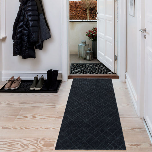 GULVMÅTTE 67 x 150 CM - LINES DARK GREY