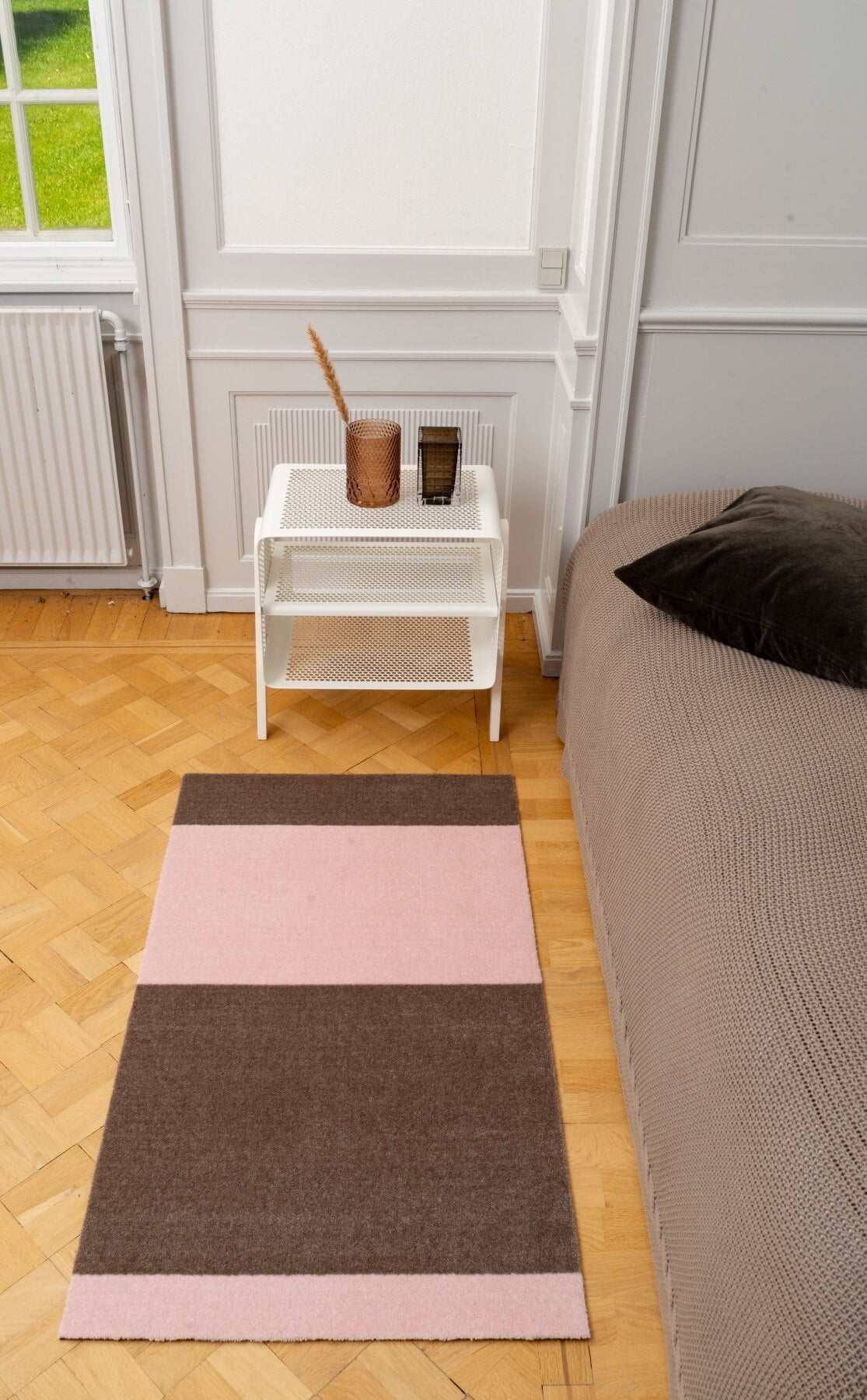 STRIPES HORISONTAL - SAND/LYS ROSA