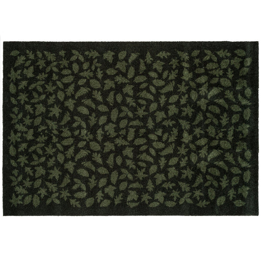GULVMÅTTE 90 x 130 CM - LEAVES/DARK GREEN
