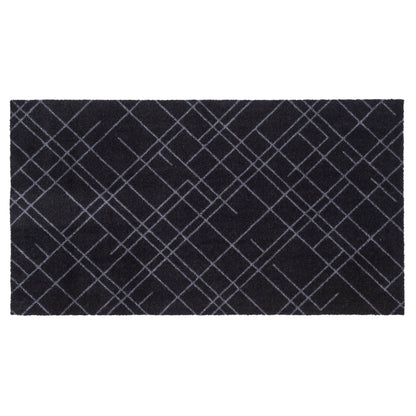 GULVMÅTTE 67 x 120 CM - LINES SORT/GRÅ