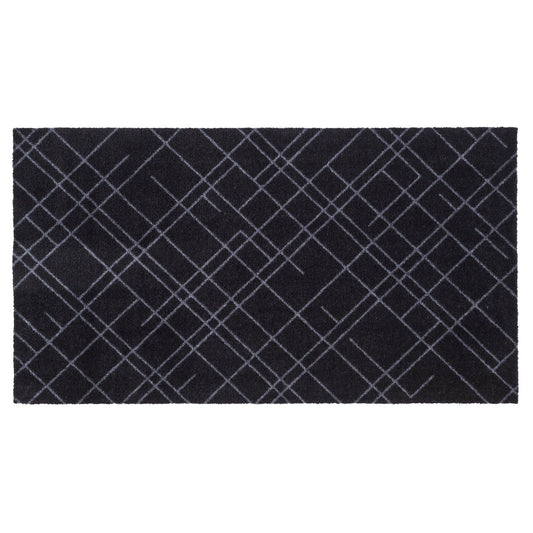 GULVMÅTTE 67 x 120 CM - LINES SORT/GRÅ