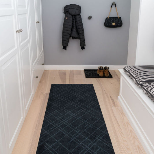 GULVMÅTTE 67 x 200 CM LINES DARK GREY