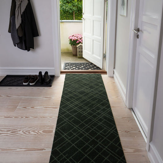 GULVMÅTTE 67 x 200 CM LINES/DARK GREEN