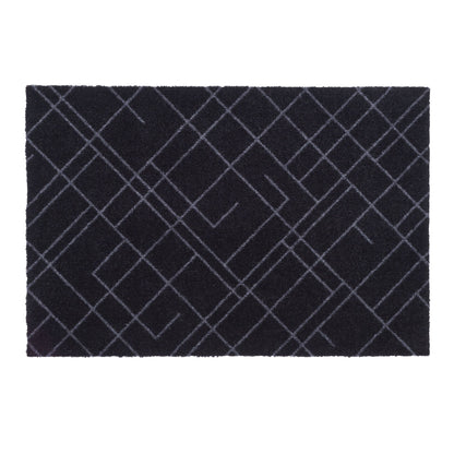 GULVMÅTTE 60 x 90 CM - LINES SORT/GRÅ
