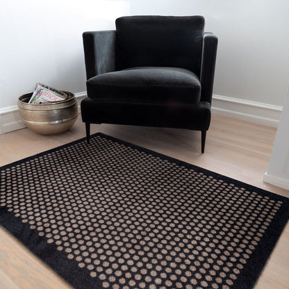 TÆPPE/MÅTTE 90 x 130 CM - DOT SORT/SAND