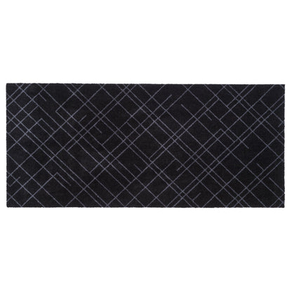 GULVMÅTTE 67 x 150 CM - LINES SORT/GRÅ